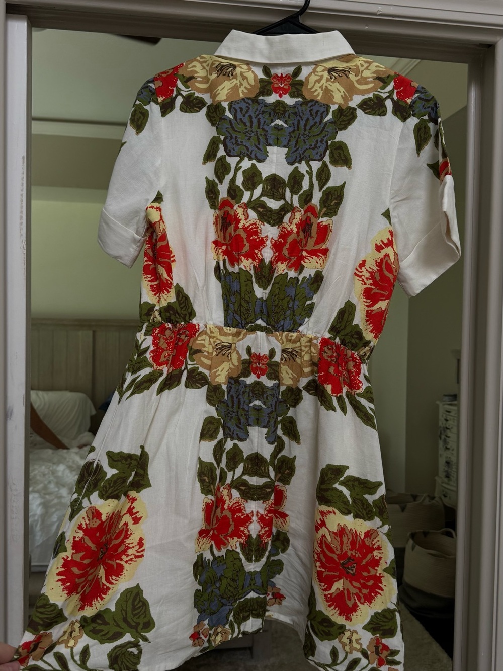 Cleobella White Midi Dress with Red, Green, Blue & Tan Floral Print - Picture 2 of 4